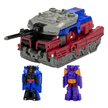 Transformers action figure converts from robot toy to tank toy in 24 steps.