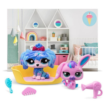 Littlest Pet Shop Series 1: SUPER SALON Pet-fluencer Pair featuring #48 Dog and #49 Bunny.