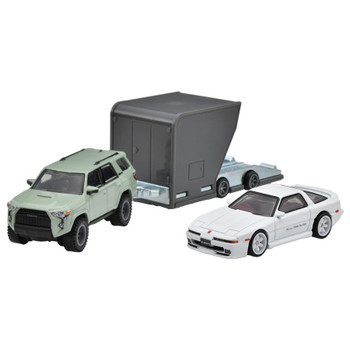 Hot Wheels Premium Car Culture Team Transport '18 TOYOTA 4RUNNER and '89 TOYOTA SUPRA 1:64 Scale Die-cast Vehicles (#72)