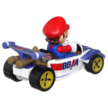 Iconic Mario Kart character Mario is molded into his Circuit Special Kart