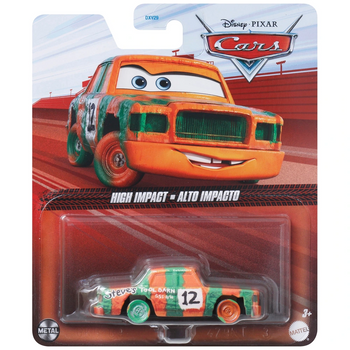 Disney Pixar Cars: HIGH IMPACT 1:55 Scale Die-Cast Vehicle in packaging. Disney Pixar Cars: HIGH IMPACT 1:55 Scale Die-Cast Vehicle in packaging.