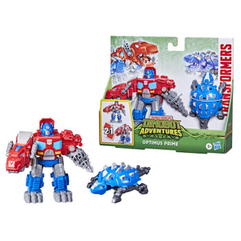Transformers Dinobot Adventures Dinobot Defenders OPTIMUS PRIME and SCALE the Shield-Bot