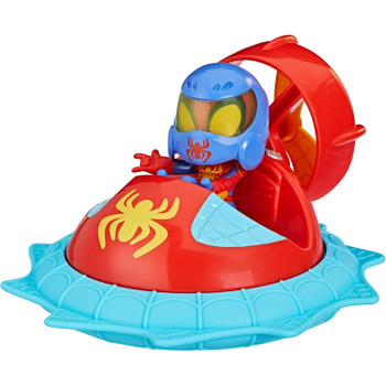 Feature vehicle comes with a 4-inch-scale Spidey figure with an updated Web-Spinner suit, and a detachable helmet