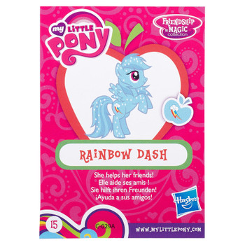Pocket-sized Rainbow Dash pony comes with Collector Card