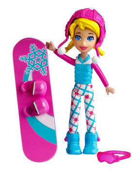 Polly Pocket Extreme Sports POLLY 9.5cm Doll with Snowboard Polly Pocket Extreme Sports POLLY 9.5cm Doll with Snowboard