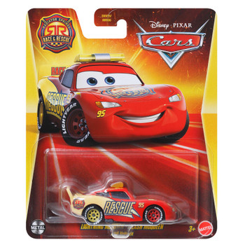 Disney Pixar Cars: LIGHTNING McQUEEN (Race & Rescue) 1:55 Scale Die-Cast Vehicle in packaging