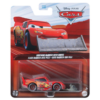 Disney Pixar Cars: LIGHTNING McQUEEN WITH SHOVEL 1:55 Scale Die-Cast Vehicle in packaging