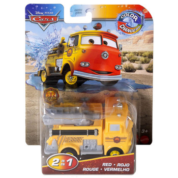 Disney Pixar Cars Colour Changers: RED (Race & Rescue) 1:55 Scale Vehicle in packaging
