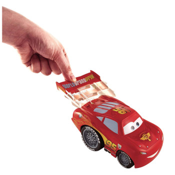 Kids rev up their favourite character with the integrated "rip stick" contained in the spoiler - just pull it to gear up, and let it go.