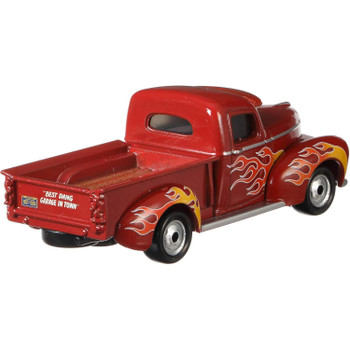 Modelled on a 1946 Hudson pick-up truck, Hot Rod Smokey is finished in a deep red with flame detailing