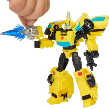 2-in-1 Transformers Bumblebee Toy: This Bumblebee figure is a robot toy and a car toy in one!