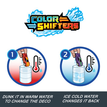 Simply dunk the vehicle into icy cold water to completely change the colour; change it back with very warm water – repeat over and over!​​​