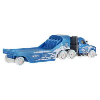 The rigs work on Hot Wheels tracks and can speed down a hill, go through loops, and so much more