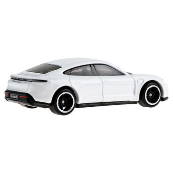 Porsche Taycan Turbo S in white with a black base