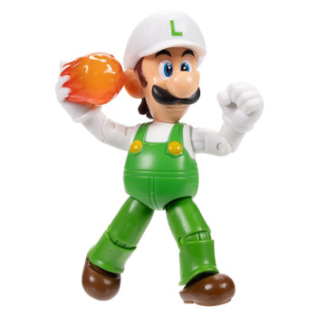 Super Mario FIRE LUIGI with Fire Ball 4-inch Action Figure