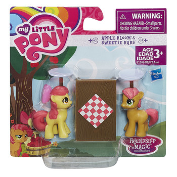 My Little Pony Friendship is Magic Collection APPLE BLOOM & SWEETIE BABS in packaging. My Little Pony Friendship is Magic Collection APPLE BLOOM & SWEETIE BABS in packaging.