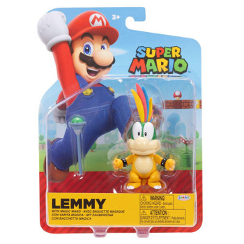 Super Mario LEMMY with Magic Wand 4-inch Action Figure in packaging