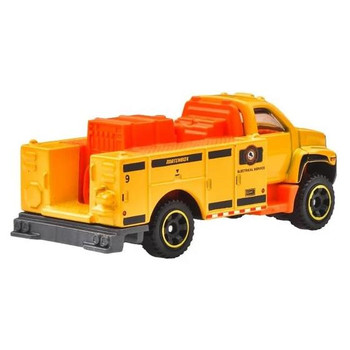 GMC 3500 Utility Truck in yellow, orange and grey
