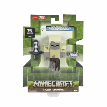 Minecraft HUSK (with Iron Sword & Ingot) 3.25-inch Action Figure in packaging