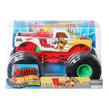 Hot Wheels Monster Trucks Oversized HW PIZZA CO. 1:24 Scale Vehicle in packaging - Front