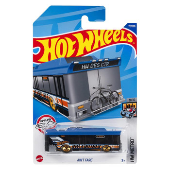 Hot Wheels AIN'T FARE (Blue) 1:64 Scale Die-cast Vehicle (#077/250) in packaging