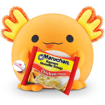Snackles ALBIE the Orange Axolotl with Maruchan Ramen Noodle Soup 14-inch Super-Sized Plush