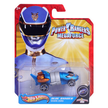 Hot Wheels Power Rangers Megaforce BLUE RANGER SHARK ZORD 1:64 Scale Die-cast Vehicle in packaging