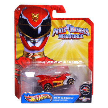 Hot Wheels Power Rangers Megaforce RED RANGER DRAGON ZORD 1:64 Scale Die-cast Vehicle in packaging