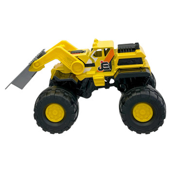 Features giant wheels, working suspension, and articulated shovel