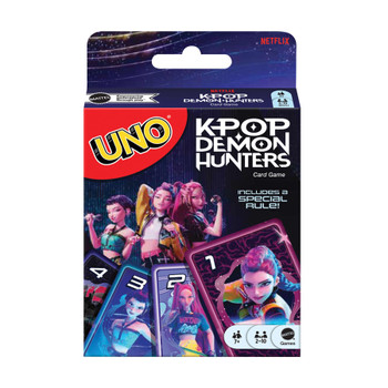 UNO KPop Demon Hunters Card Game in packaging - Front