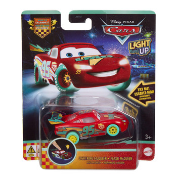 Disney Pixar Cars Light-Up LIGHTNING McQUEEN 1:55 Scale Vehicle in packaging