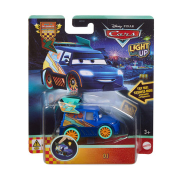 Disney Pixar Cars Light-Up DJ 1:55 Scale Vehicle in packaging