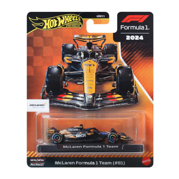 Hot Wheels Premium Formula 1 Collection 2024 McLAREN FORMULA 1 TEAM (#81 Oscar Piastri) 1:64 Scale Die-Cast Vehicle in packaging