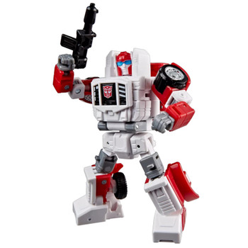 In robot mode, the Transformers action figure is approximately 11 centimetres (4.5 inches) tall and comes with blaster accessory