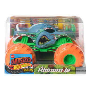 Hot Wheels Monster Trucks Oversized RHINOMITE 1:24 Scale Vehicle in packaging - Front