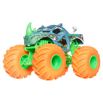 Designed in 1:24 scale with durable die-cast metal bodies, this oversized Rhinomite Monster Truck is ready for outrageous action