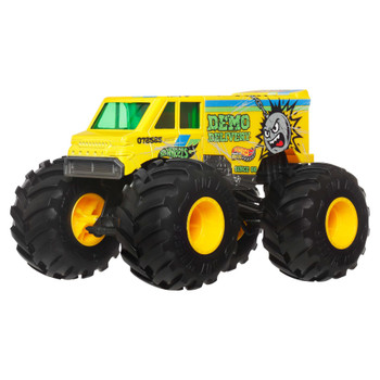 Designed in 1:24 scale with durable die-cast metal bodies, this oversized Demo Delivery Monster Truck is ready for outrageous action