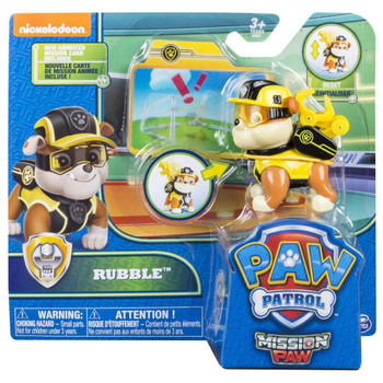 PAW Patrol Mission Paw Hero Pup RUBBLE Figure in packaging