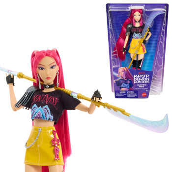KPop Demon Hunters HUNTR/X MIRA 12-inch Fashion Doll in Removable Look with Themed Movie Accessories
