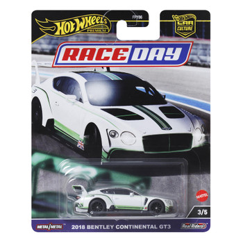 Hot Wheels Car Culture 2018 BENTLEY CONTINENTAL GT3 1:64 Scale Die-cast Vehicle (Race Day #3/5) in packaging - Front