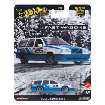 Hot Wheels Car Culture VOLVO 850 ESTATE 1:64 Scale Die-cast Vehicle (Fast Wagons #3/5) in packaging - Front