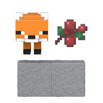 Authentically designed, 3.25-inch scale Minecraft Fox character comes with Sweet Berries accessory