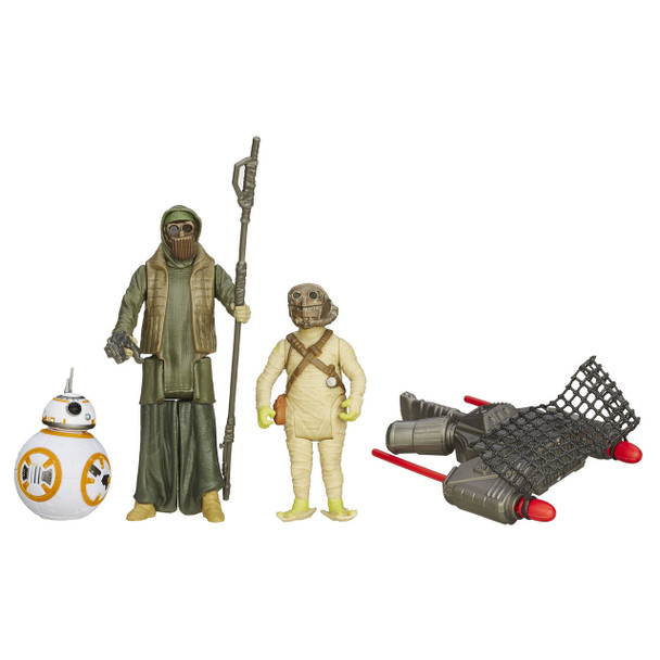 Star Wars 3.75" BB-8, UNKAR'S THUG & JAKKU SCAVENGER Figure 3-Pack