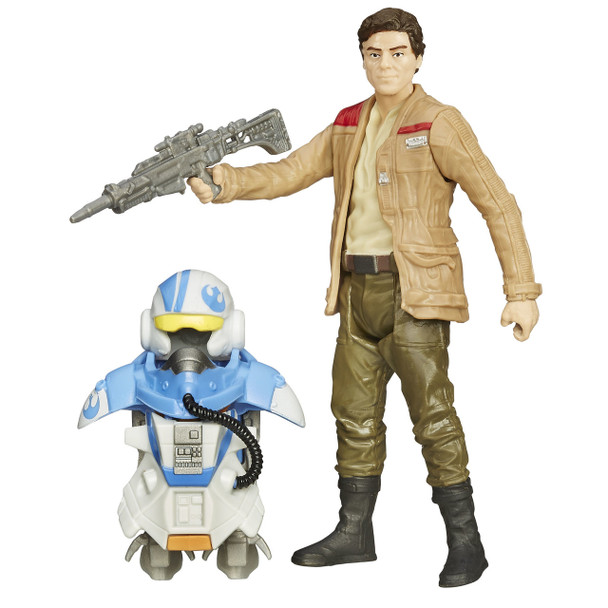 Poe Dameron 3.75 inch (10 cm) scaled action figure with 5 points of articulation.
