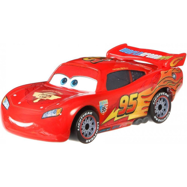 Lightning McQueen with Racing Wheels as seen in Disney Pixar Cars 2.