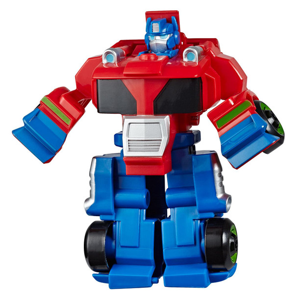 In robot mode, Optimus Prime stands around 5 inches (12.5 cm) tall.