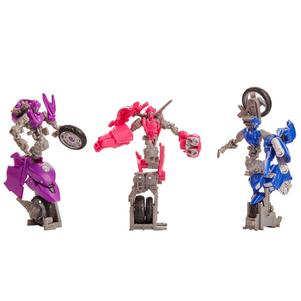 Transformers Studio Series Deluxe Class Revenge of the Fallen Chromia, Arcee, and Elita-1 figures in robot mode.