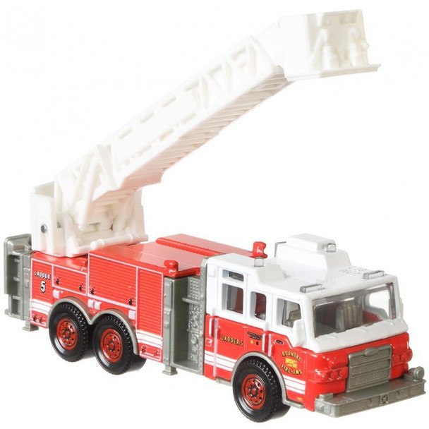 The Pierce Velocity Aerial Platform Fire Truck is a larger-sized rescue vehicle with moving parts.
