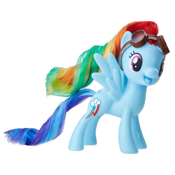 Inspired by entertainment, this My Little Pony 3-inch Rainbow Dash figure has a fresh look.