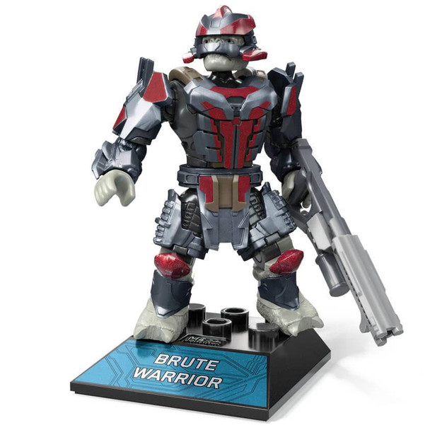 Buildable Halo Infinite inspired Brute Warrior micro action figure with deluxe decoration.
